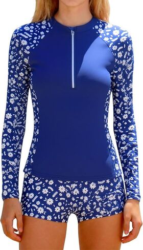 ملابس سباحة TUONROAD للفتيات من Rash Guard مكونة من قطعتين بأكمام طويلة مبطنة لباس سباحة للفتيات المراهقات 11-16 سنة in Kuwait