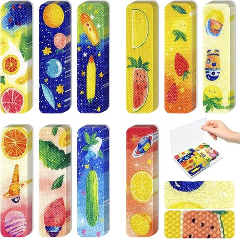 90 قطعة من الملصقات الحسية - سطحان مزخرفان، صندوق تخزين متضمن - شرائط حسية ومهدئة للمكتب، مكتب الفصل الدراسي، المعلمين، ملصقات للبالغين لتخفيف القلق والتوتر (ملونة) in Kuwait