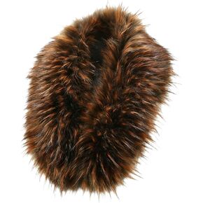 Wander Agio Faux Fur Collar Scarf Soft Winter Neck Wrap Lining Warm Elegant Coats Shawl Imitation Leather Scarves in Kuwait