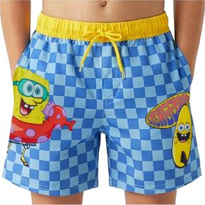Get Trend Spongebob Squarepants Boys Swim Trunks, UPF 50+ Swim Shorts for Beach Pools, Mesh Lined Elasticated Swimming Trunks in Kuwait