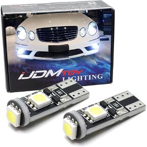 مصابيح بديلة iJDMTOY 3-SMD خالية من الأخطاء 2825 W5W متوافقة مع مصابيح مواقف السيارات الأوروبية، أبيض زينون in Kuwait