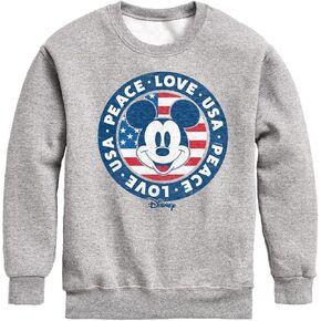 Disney Americana - Mickey Peace Love USA - Toddler and Youth Crewneck Fleece Sweatshirt in Saudi Arabia
