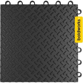 boldworks Garage Floor Tiles Interlocking Garage Flooring Tiles Pack of 48 Antislip Oil and Stain Resistant for Garages Shop Floors Basements 40000 LBS Load Capacity 12x12 Inch Black Color in Kuwait