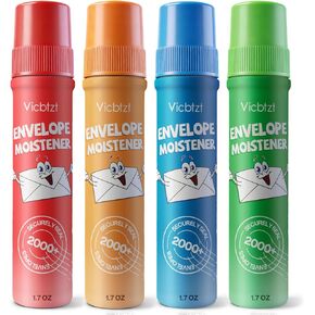 Envelope Moistener with Adhesive,Stroke-N-Seal Envelope Sealer for Bulk Business Mailings & Wedding Invitations, Mess-Free,Quick-Dry Glue Secure Seals 8000+ Envelopes,50mL Refillable Bottle(4 Pack) in Kuwait