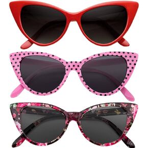 3 Pairs Cat Eye Sunglasses for Women, UV Protected Retro Sunglasses Womens, Beautiful Patterns Cateye Shades for Women in Saudi Arabia