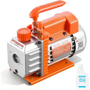 مضخة تفريغ VEVOR، 3.5 CFM 1/4 HP، مضخة فراغ تيار متردد دوارة ذات مرحلة واحدة HVAC، لأنظمة R134a R22 R410a، محرك 4 أقطاب، لصيانة مكيف الهواء للسيارات، تفريغ الراتنج، الزيت متضمن in Kuwait
