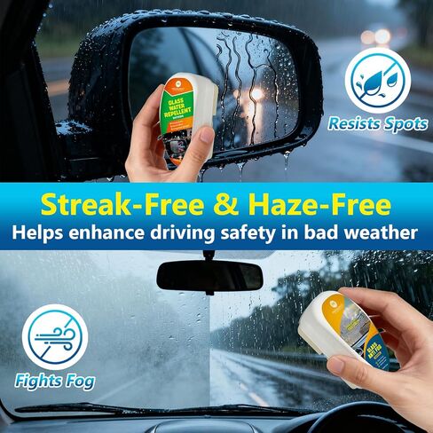 طارد مياه السيارة ومضاد للضباب للزجاج الأمامي - طلاء متطور مقاوم للماء، رؤية واضحة، حماية طويلة الأمد، سهل الاستخدام للسيارات والشاحنات وسيارات الدفع الرباعي in Kuwait