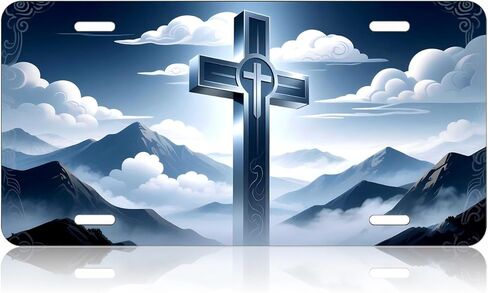 for with God Nothing Shall be Impossible.Decorative Front License Plate Cover.Wall Decoration.Vehicle Decoration.Female License plate6x12inch 4(Holes) in Saudi Arabia