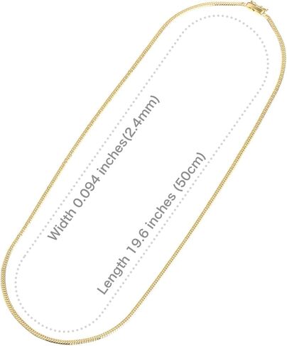 FAIRY CULLET 18k Solid Gold Necklace, 18k Yellow Gold Kihei Chain with Japan Mint Mark 19.6 inches 10g Gold Necklace Jewelry for Woman and Men in Saudi Arabia