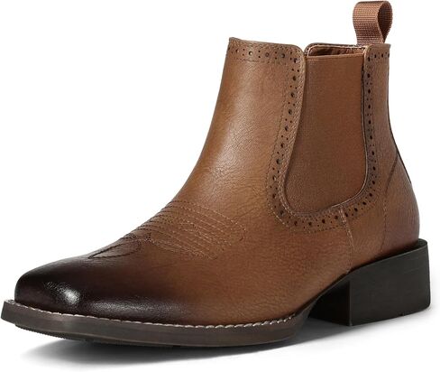 Men's Western Chelsea Cowboy Boots Square Toe Slip On Ankle Boots for Men Casual Botas Vaqueras Para Hombre Retro Stylish Daily Wear in Saudi Arabia