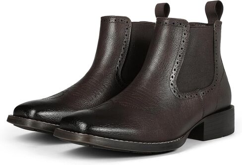 Men's Western Chelsea Cowboy Boots Square Toe Slip On Ankle Boots for Men Casual Botas Vaqueras Para Hombre Retro Stylish Daily Wear in Saudi Arabia