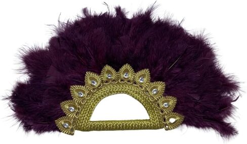 Double-Sided Multi-Color Feather Wedding Fan, Large Bridal Accessory(Color08) in Saudi Arabia