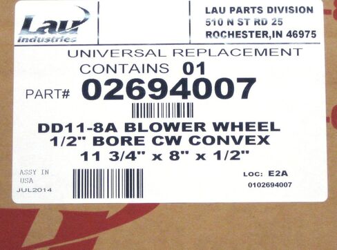026940-07 Lau DD11-8A منفاخ عجلة السنجاب قفص 11-3/4" x 8" x 1/2" CW in Saudi Arabia