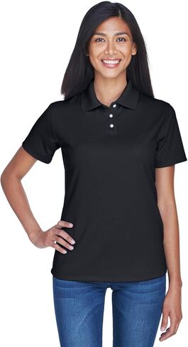 UltraClub Ladies' Cool & Dry Stain-Release Performance Polo L BLACK in Saudi Arabia