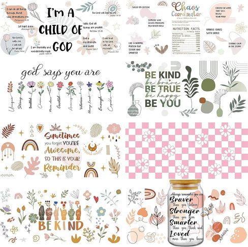 Thanksgiving UV DTF Cup Wraps - 20 Sheets Funny Turkey Pumpkin UV DTF Tumbler Wrap for 16 oz Glass, Autumn Maple Leaf Motors Cold Transfer Stickers DIY Water Bottle Decoration Holiday Gift for Women in Saudi Arabia