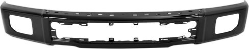Front Bumper Face Bar Compatible with 2015-2017 Ford F-150 Replacement for FO1002424 FL3Z17757FPTM W/Fog Light Holes W/O Side Cover Holes 3-Piece Steel Powder Coated Black in Saudi Arabia