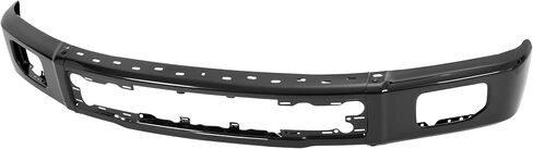 Front Bumper Face Bar Compatible with 2015-2017 Ford F-150 Replacement for FO1002424 FL3Z17757FPTM W/Fog Light Holes W/O Side Cover Holes 3-Piece Steel Powder Coated Black in Saudi Arabia