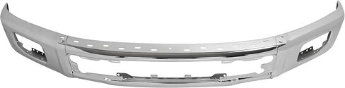 Front Bumper Face Bar Compatible with 2015-2017 Ford F-150 Replacement for FO1002424 FL3Z17757FPTM W/Fog Light Holes W/O Side Cover Holes 3-Piece Steel Powder Coated Black in Saudi Arabia