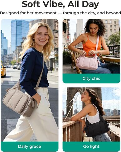 BAGSMART Crossbody Bags for Women, Small Puffer Purses for Women Daily/Travel, 6L Cute Fluffy Hobo Bag with Adjustable Strap in Kuwait