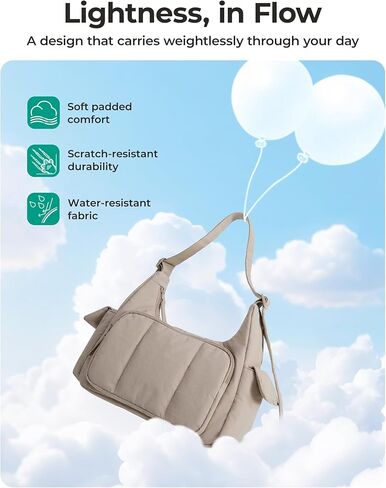 BAGSMART Crossbody Bags for Women, Small Puffer Purses for Women Daily/Travel, 6L Cute Fluffy Hobo Bag with Adjustable Strap in Kuwait