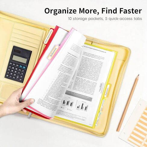 مقاطع موثق جيب Ospelelf مع علامات تبويب لثلاثة رنين الموثق ، 1/3 علامات تبويب ، 5 مجلدات ملفات بلاستيكية مع حجم خطاب الجيوب 8.5 × 11 ، متعدد الألوان ، متعدد الألوان in Kuwait