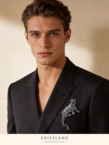 الرجال الموضة الكاملة بلورات كول كبير النمر الحيوان بروش الحياة البرية المفترس بلورات النمساوية حجر الراين ليوبارد القط الحيوان بروشيه دبوس in Kuwait