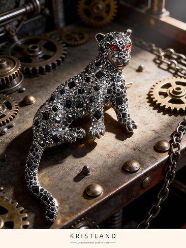 الرجال الموضة الكاملة بلورات كول كبير النمر الحيوان بروش الحياة البرية المفترس بلورات النمساوية حجر الراين ليوبارد القط الحيوان بروشيه دبوس in Kuwait