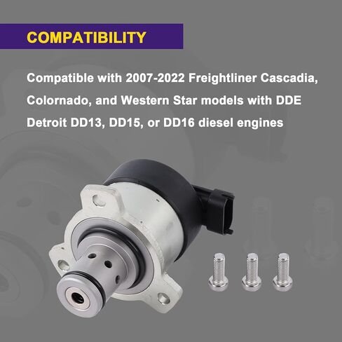 A0000900069 Valve Regulator Fuel Pump Metering Unit Quantity Control Compatible with 2007-2022 Freightliner Cascadia Colornado Western Star DDE Detroit DD13 DD15 DD16 Diesel Engines Replace 0000900069 in Saudi Arabia