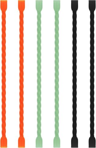 6 PCS 24-Inch Silicone Cable Ties Dia 5mm Reusable Steel-Core Rubber Twist Ties Bendable Cable Ties for Bundling and Holding, All Purpose Cord Tie for Indoor and Outdoor (Black) in Kuwait