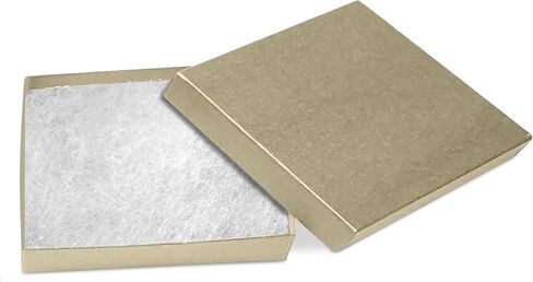 Novel Box 100 Pack Green Jewelry Gift Box 3.5x3.5x0.87in with Cotton Filled | Cardboard Jewelry Box | Gift Boxes with Lids Made in USA | Boxes for Bracelet Necklace Ring Earrings in Saudi Arabia
