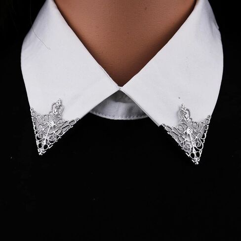 Men Triangular Collar Pin Hollow Brooch Lapel Pin Collar Tips Decor in Saudi Arabia