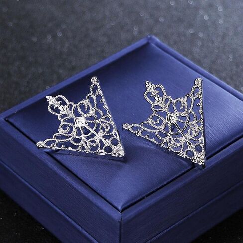 Men Triangular Collar Pin Hollow Brooch Lapel Pin Collar Tips Decor in Saudi Arabia