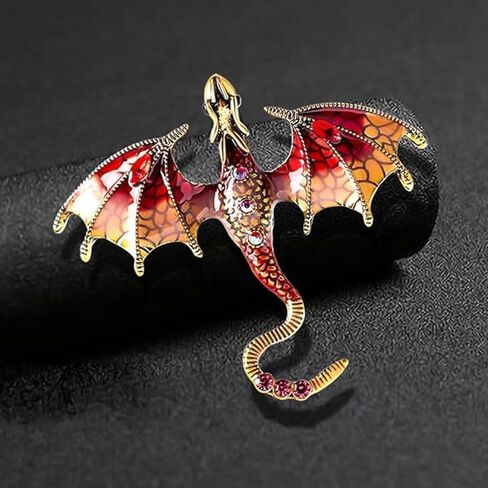 Red Flying Dragon Men's Brooch Tie Pin Personality for Formal Wear Accessories Jewelry Gift in Saudi Arabia