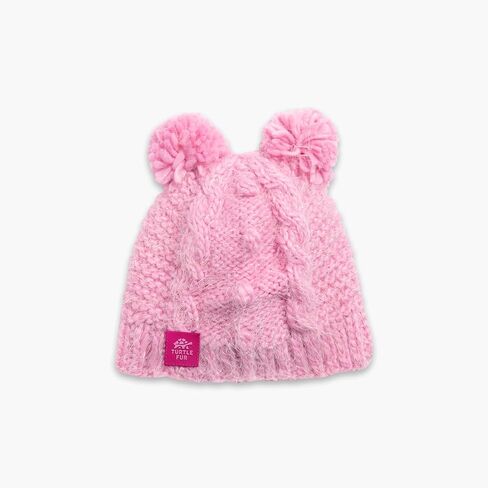Turtle Fur Kids Girls Fluff Balls Double Pom Knit Beanie in Saudi Arabia