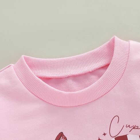 Canis Family مطابقة الأم وأنا عيد الحب البلوز كيوبيد ماما صغير الحب القلب Coquette القوس Crewneck البلوز العلوي in Saudi Arabia
