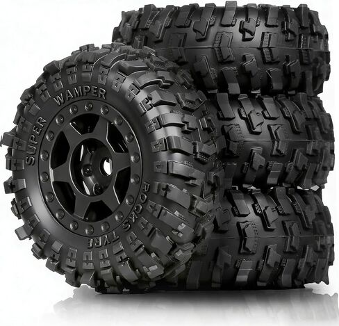 1.0 Beadlock Wheels and Tires（4pcs） 1.0 Crawler Tires OD 51 * 20mm Plastics 1.0 Wheel 1/18 1/24 RC Crawler Tires for SCX24 TRX4M FMS FCX24 FCX18 AX24 (at) in Saudi Arabia