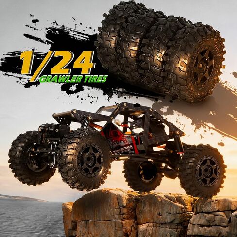 1.0 Beadlock Wheels and Tires（4pcs） 1.0 Crawler Tires OD 51 * 20mm Plastics 1.0 Wheel 1/18 1/24 RC Crawler Tires for SCX24 TRX4M FMS FCX24 FCX18 AX24 (at) in Saudi Arabia