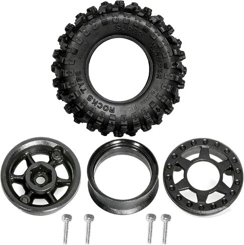 1.0 Beadlock Wheels and Tires（4pcs） 1.0 Crawler Tires OD 51 * 20mm Plastics 1.0 Wheel 1/18 1/24 RC Crawler Tires for SCX24 TRX4M FMS FCX24 FCX18 AX24 (at) in Saudi Arabia