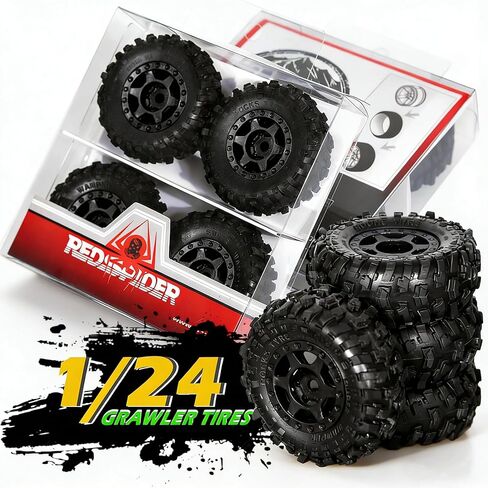 1.0 Beadlock Wheels and Tires（4pcs） 1.0 Crawler Tires OD 51 * 20mm Plastics 1.0 Wheel 1/18 1/24 RC Crawler Tires for SCX24 TRX4M FMS FCX24 FCX18 AX24 (at) in Saudi Arabia