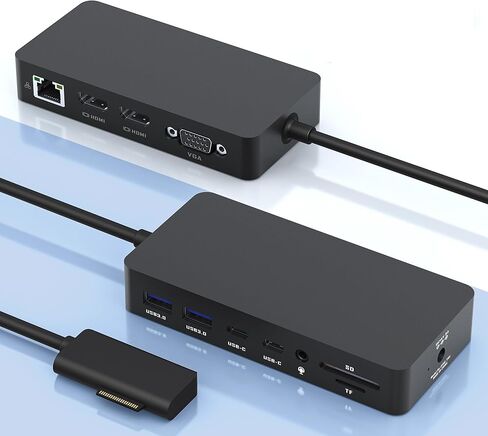 Surface Pro 9 Accessories, Surface Pro 9 Docking Station with 4K HDMI, USB-C Thunderbolt 4 (Display+Data+100W PD), 100M RJ45, 2 USB 3.0, 3.5mm Audio, SD/TF Card Reader for Surface Pro 9/Pro X in Saudi Arabia