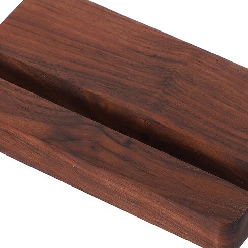 Garneck Black Walnut Wood Place Card Holder with Dual Slots Desk Calendar Base and Photo Display Stand for Wedding Cafe Office Party Decorations Smooth Edges Versatile Tabletop Organizer in Saudi Arabia