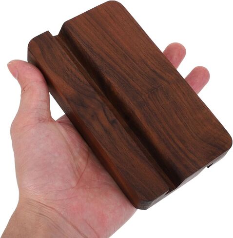 Garneck Black Walnut Wood Place Card Holder with Dual Slots Desk Calendar Base and Photo Display Stand for Wedding Cafe Office Party Decorations Smooth Edges Versatile Tabletop Organizer in Saudi Arabia