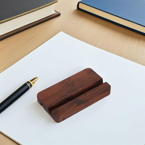 Garneck Black Walnut Wood Place Card Holder with Dual Slots Desk Calendar Base and Photo Display Stand for Wedding Cafe Office Party Decorations Smooth Edges Versatile Tabletop Organizer in Saudi Arabia