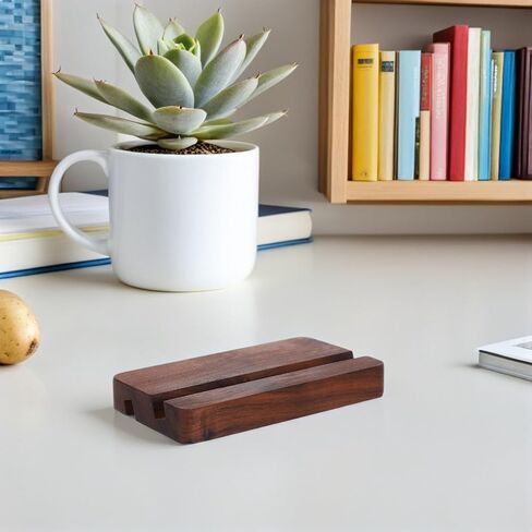 Garneck Black Walnut Wood Place Card Holder with Dual Slots Desk Calendar Base and Photo Display Stand for Wedding Cafe Office Party Decorations Smooth Edges Versatile Tabletop Organizer in Saudi Arabia