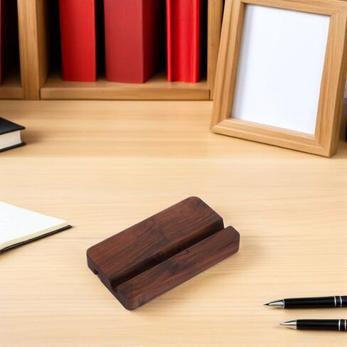 Garneck Black Walnut Wood Place Card Holder with Dual Slots Desk Calendar Base and Photo Display Stand for Wedding Cafe Office Party Decorations Smooth Edges Versatile Tabletop Organizer in Saudi Arabia
