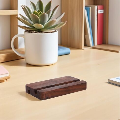 Garneck Black Walnut Wood Place Card Holder with Dual Slots Desk Calendar Base and Photo Display Stand for Wedding Cafe Office Party Decorations Smooth Edges Versatile Tabletop Organizer in Saudi Arabia