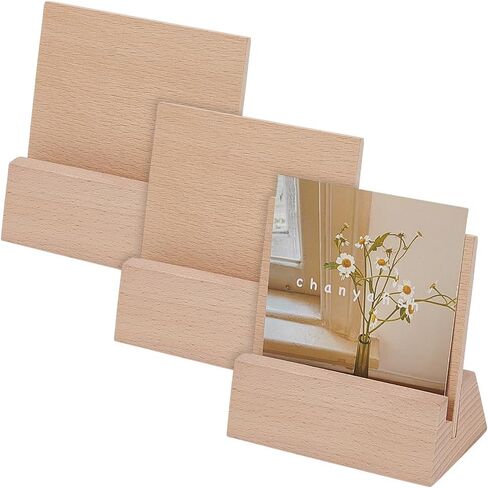WEBEEDY 3 Sets Desktop Wood Calendar Stands Beech Wooden Holder Base for Display Place Card Postcard Photo Picture Book Artworks, Home Office Wedding Celebration Decoration, 4x2x1.4 inch in Saudi Arabia