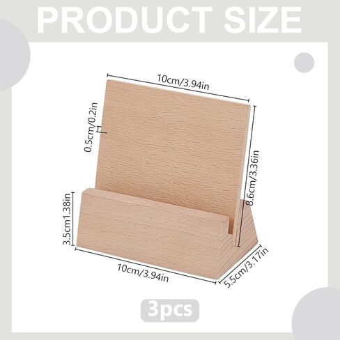 WEBEEDY 3 Sets Desktop Wood Calendar Stands Beech Wooden Holder Base for Display Place Card Postcard Photo Picture Book Artworks, Home Office Wedding Celebration Decoration, 4x2x1.4 inch in Saudi Arabia