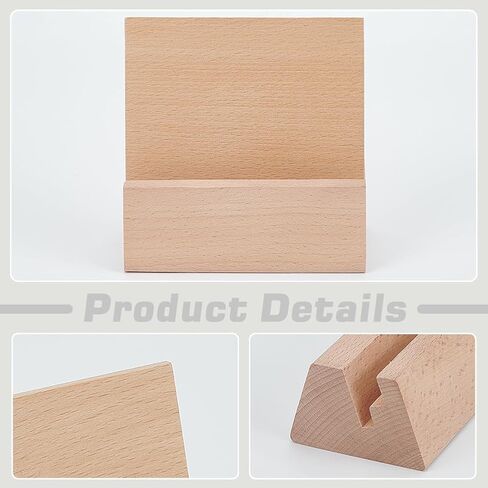 WEBEEDY 3 Sets Desktop Wood Calendar Stands Beech Wooden Holder Base for Display Place Card Postcard Photo Picture Book Artworks, Home Office Wedding Celebration Decoration, 4x2x1.4 inch in Saudi Arabia