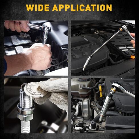 ELEAD 8-Piece 3/8" Drive Spark Plug Socket Set with Universal Joint, Spark Plug Gapper and 6" Extension Bar, SAE & Metric, 5/8", 3/4", 13/16", 14mm, 18mm, CR-V Sockets with Rubber Holding Rings in Saudi Arabia